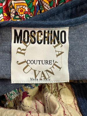 Moschino Couture Repita Juvant 1993 Paisley Hippie Dress LABEL 7 of 7