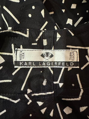 Karl Lagerfeld Diffusion Line 1984 Memphis Style Blouse LABEL 5 of 5