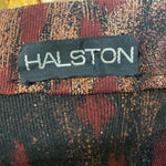  Iconic Halston 70s Brown Print Twill Wrap Dress LABEL 5 of 5