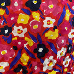 Valentino 80s Red Silk Floral Secretary Shirt Dress PRINT DETAIL 4 of 5