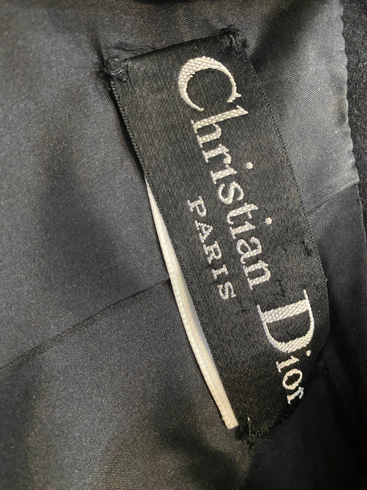 Dior 80s Velvet and Leather Beaded Jacket LABEL 4 of 4