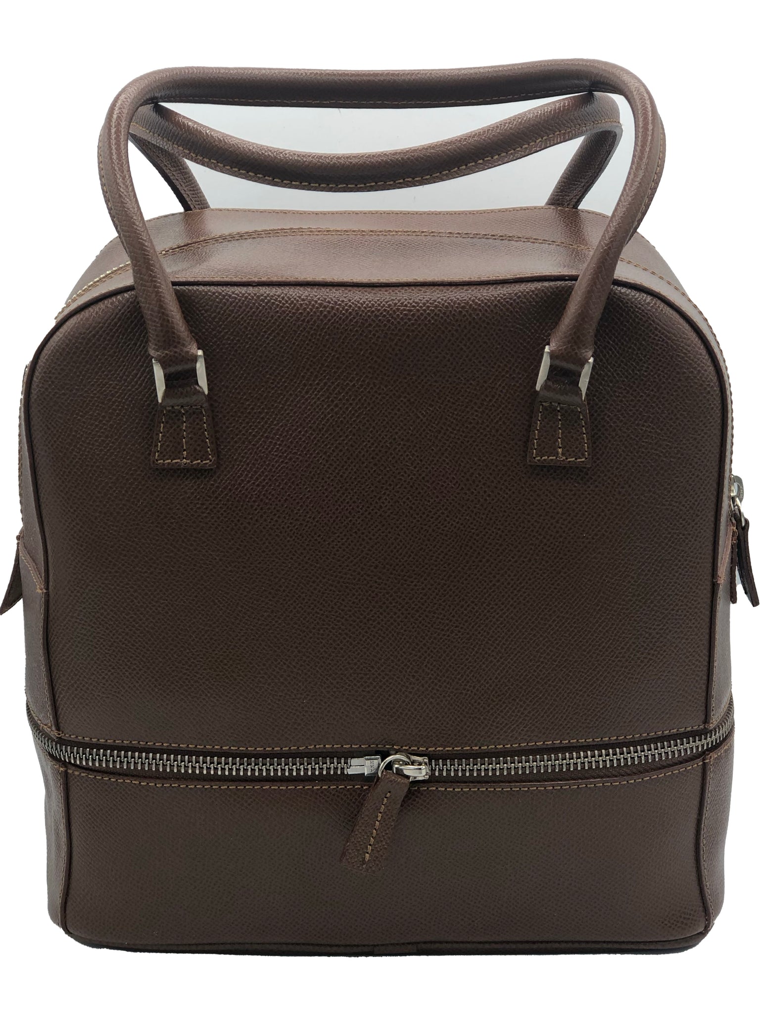 Jean Paul Gaultier 2000s Brown Leather Expanding Travel Bag – THE