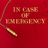 Moschino 80s Fire Engine Red In Case of Emergency Blouse DETAIL 4 of 6