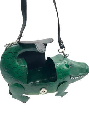 PLT Green Pu Croc Mini Grab Bag | PrettyLittleThing USA