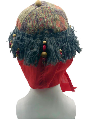 Gina Fratini 70s Folkwear Knitwear 3 Piece Ensemble, hat back
