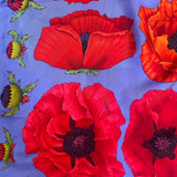 Gucci 80s Cornflower Blue Poppy Silk Scarf DETAIL 2 of 3