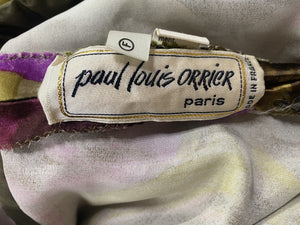 Paul Louis Orrier 80s High Drama Painterly Floral Cocktail Dress LABEL 5 of 5