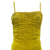 90s Gianni Versace Couture Yellow Sexy, Flirty Summer Dress BODICE DETAIL 4 of 5