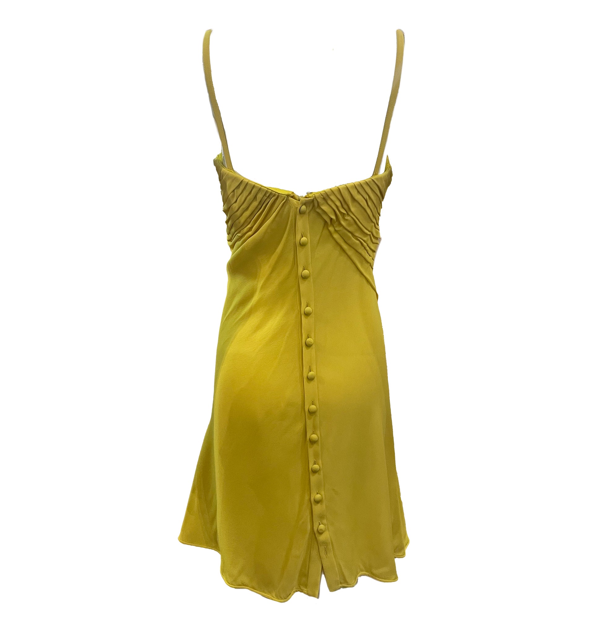 90s Gianni Versace Couture Yellow Sexy, Flirty Summer Dress BACK 3 of 5