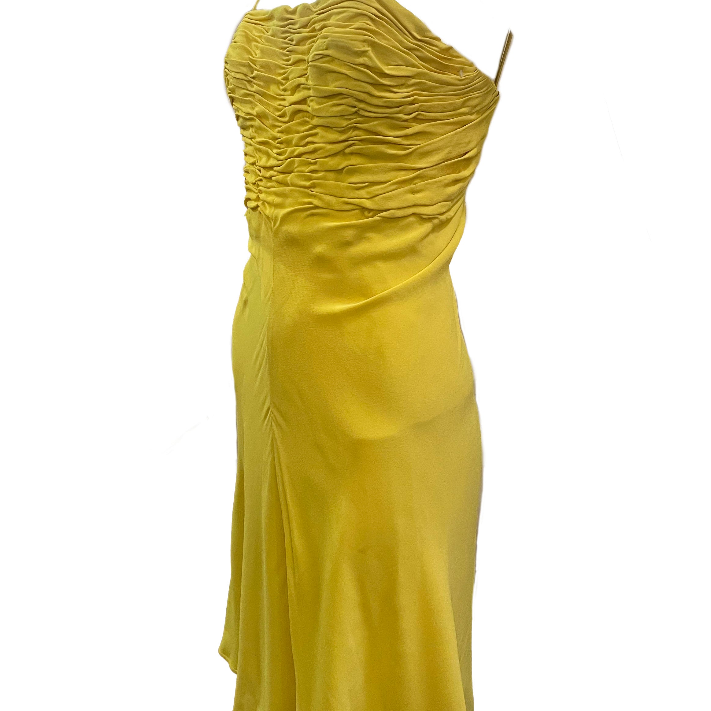 90s Gianni Versace Couture Yellow Sexy, Flirty Summer Dress  SIDE  2 of 5