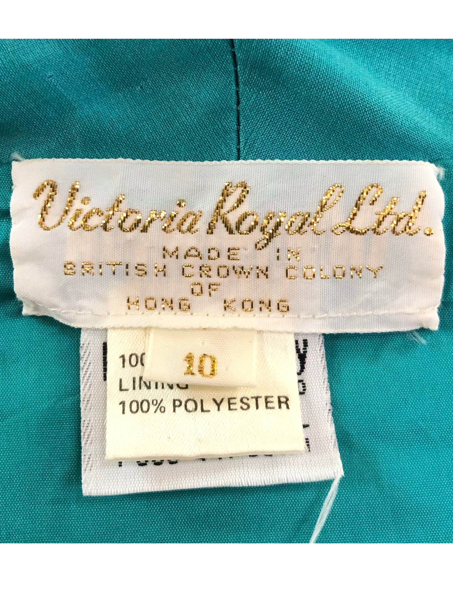 Victorian Royal 60s Turquoise Blue Heavily Beaded Evening Jacket LABEL 5 of 5