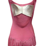 Deweese 60s Pink Fringed Swimsuit Ensemble BACK 3 of 11