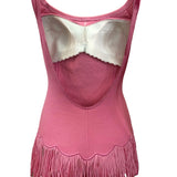 Deweese 60s Pink Fringed Swimsuit Ensemble BACK 3 of 11