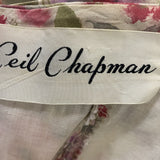Ceil Chapman 50s Floral Cotton Sexy Shirred Wiggle Dress LABEL 5 of 5