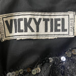 Vicky Tiel 80sBlack Strapless Lace and Sequin Cocktail Dress LABEL 4 of 4