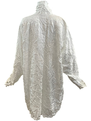  Issey Miyake Oversized White Button Down Shirt-Dress BACK 3 of 5