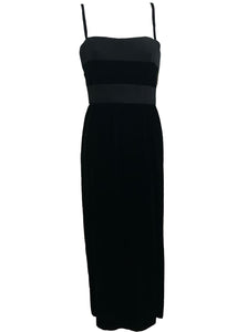 Madame Gres 60s Black Velvet Sheath Gown FRONT 1 of 6