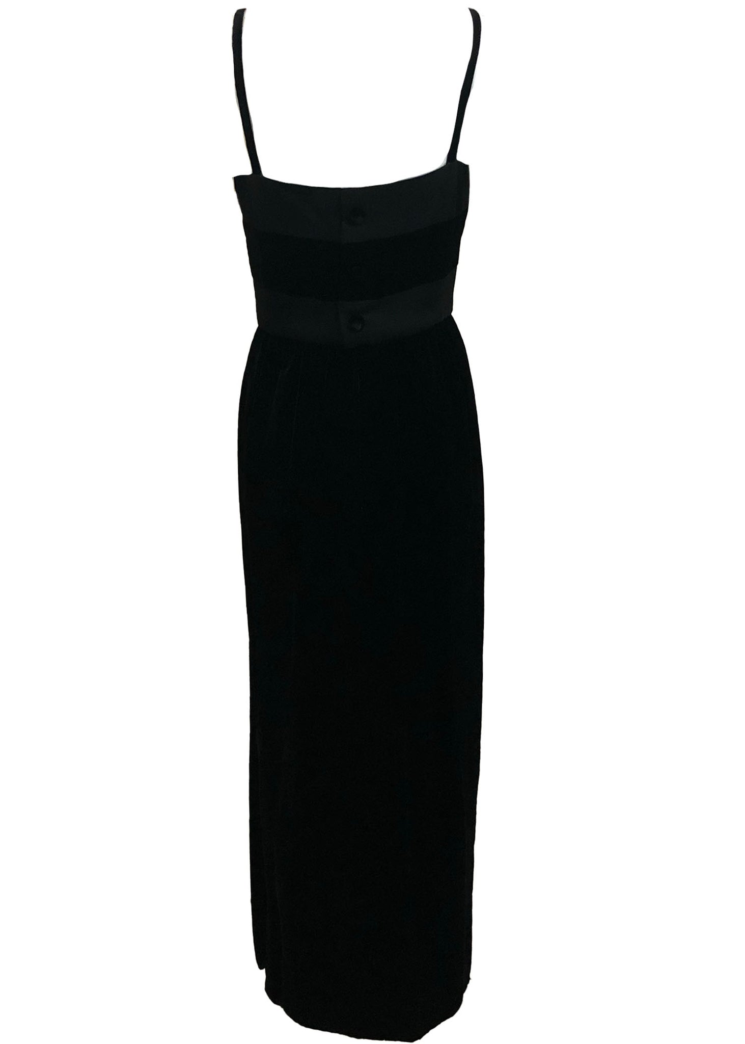 Madame Gres 60s Black Velvet Sheath Gown BACK 3 of 6