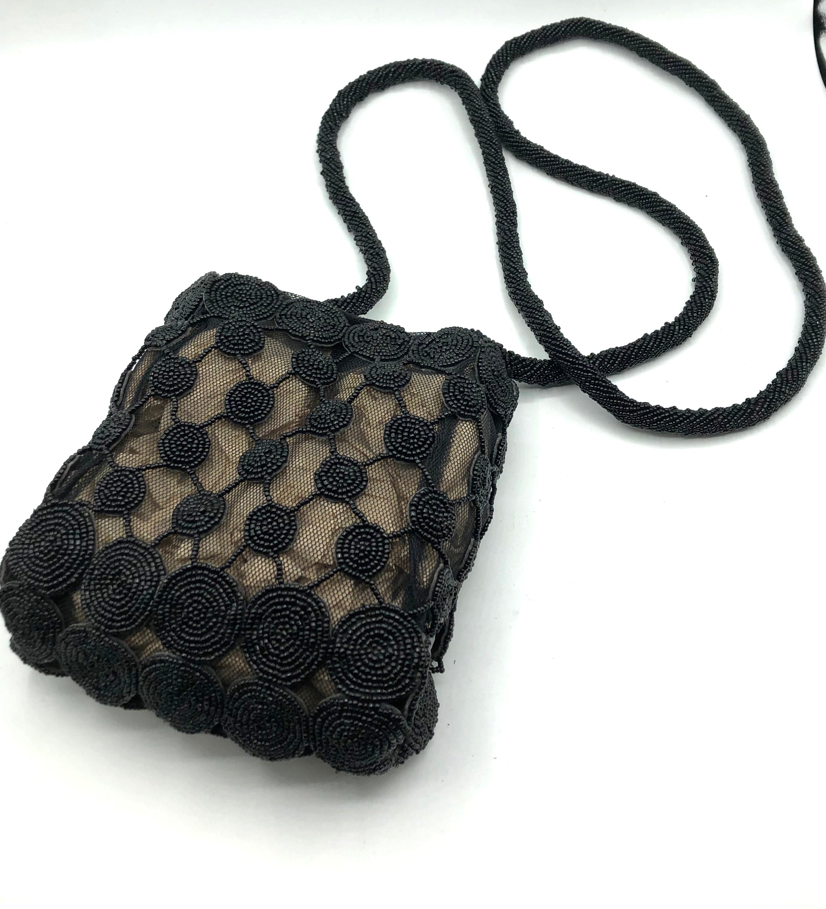 Krizia 90s  Black Beaded Cross Body Pouch 1 of 4