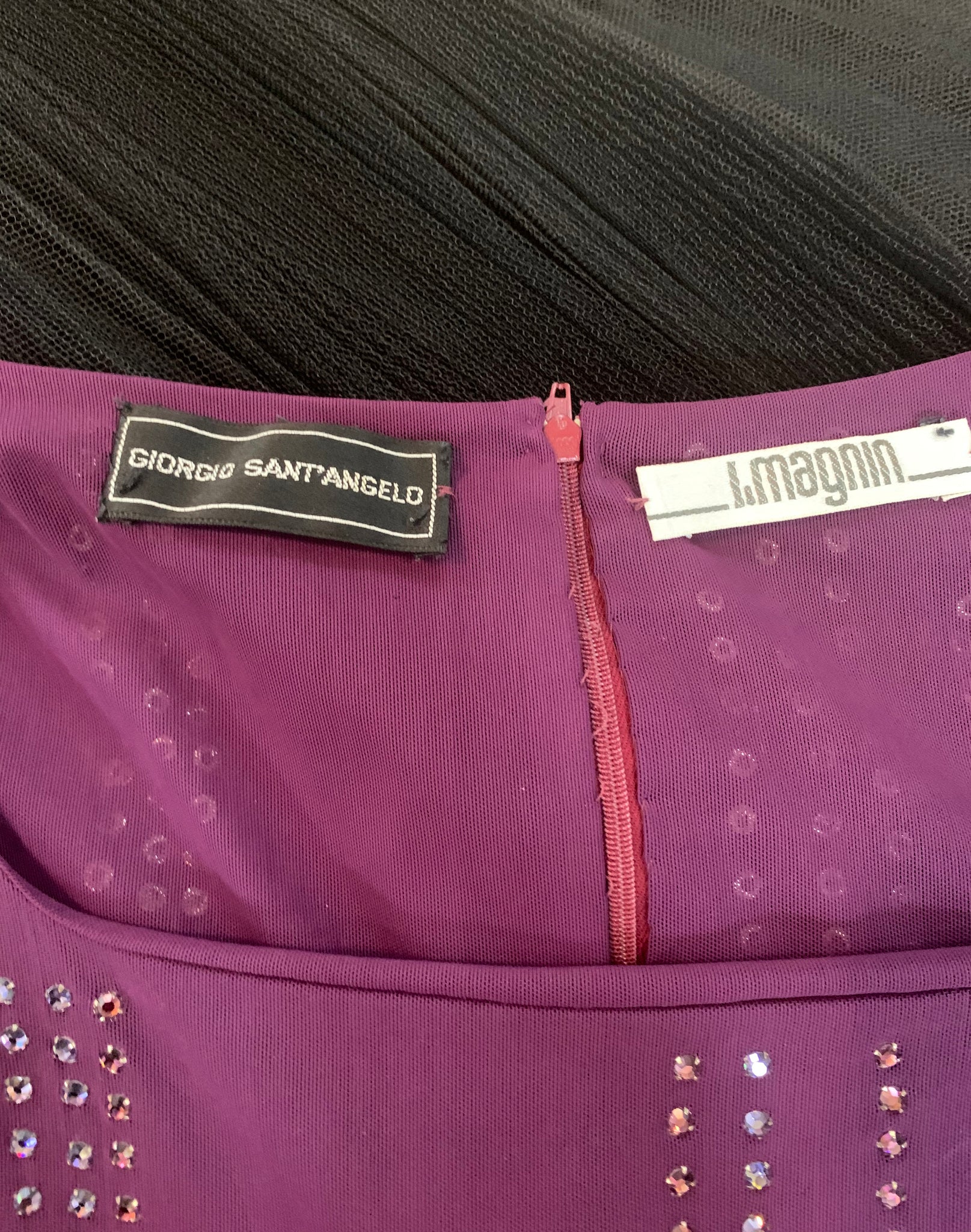 Sant Angelo 70s Dress Purple Studded with Rhinestones LABEL 4 of 4