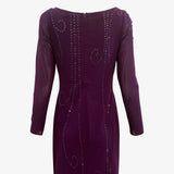 Sant Angelo 70s Dress Purple Studded with Rhinestones CLOSE UP BACK 3 of 4