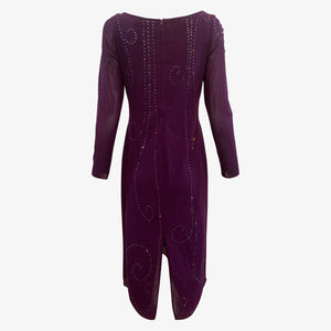Sant Angelo 70s Dress Purple Studded with Rhinestones BACK 2 of 4