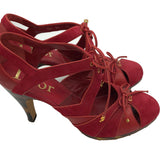Dior Contemporary Tortoise Heeled Red Suede Shoes 2 of 6