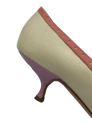 0s Moschino Cheap and Chic Pastel Kitten Heeled Pumps 3 of 4