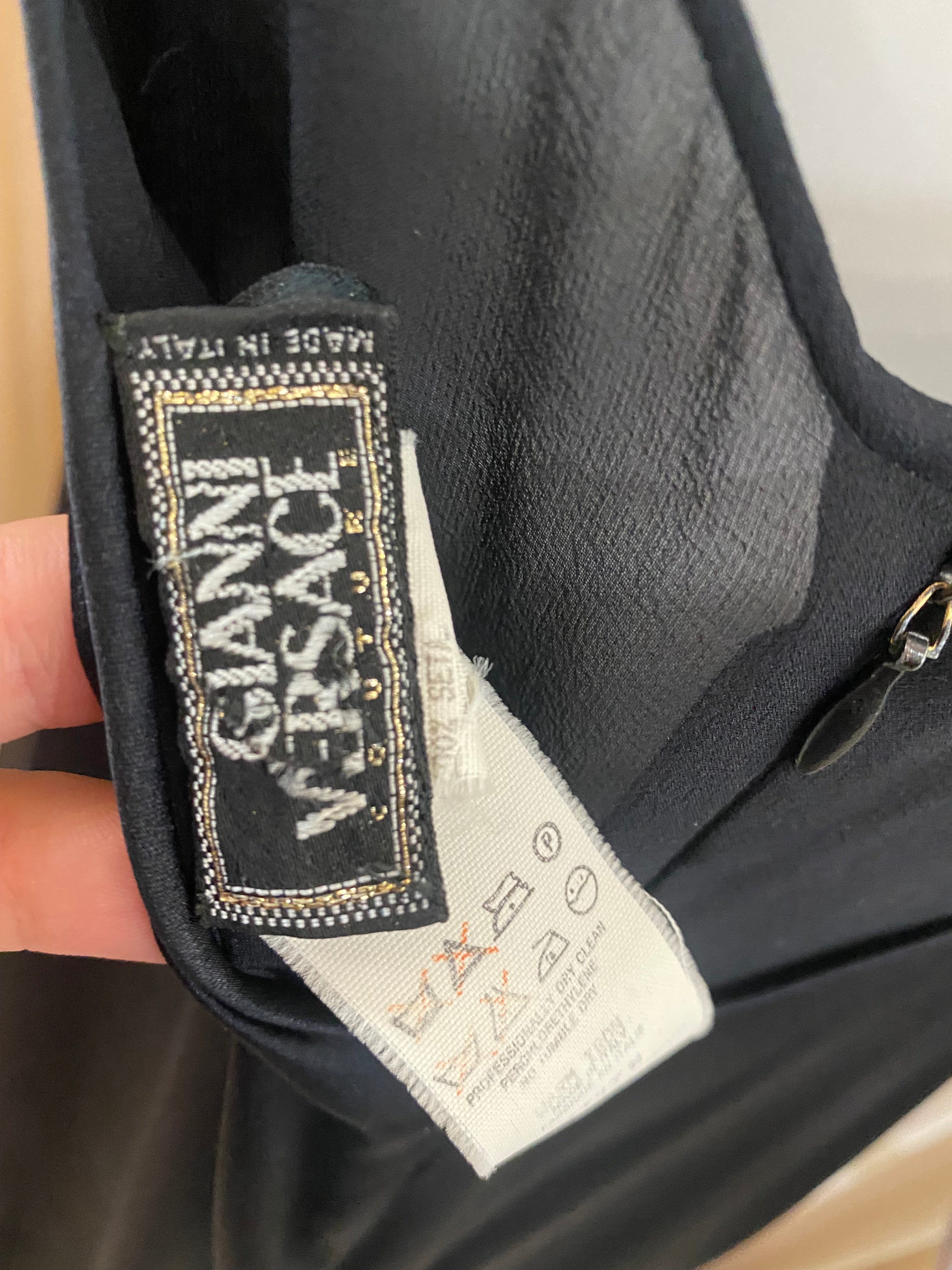  Lifetime Gianni Versace Inky Black Slinky Silk Gown Fit For a Goddess LABEL 4 of 4