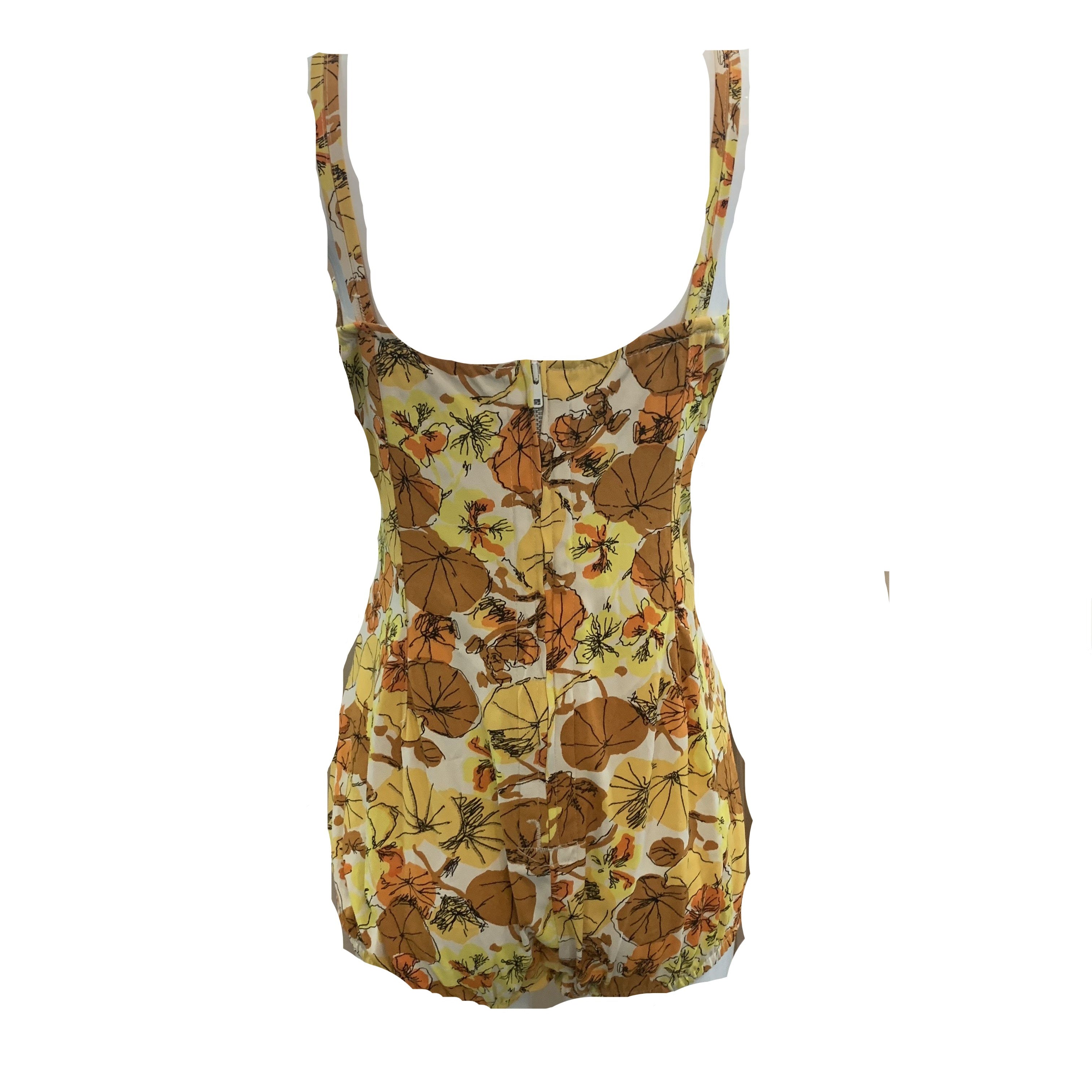 Roxanne 50s Swimsuit in Autumnal Floral Tones  BACK 2 of 5