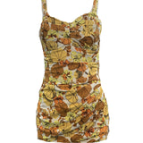 Roxanne 50s Swimsuit in Autumnal Floral Tones  FRONT 1 of 5