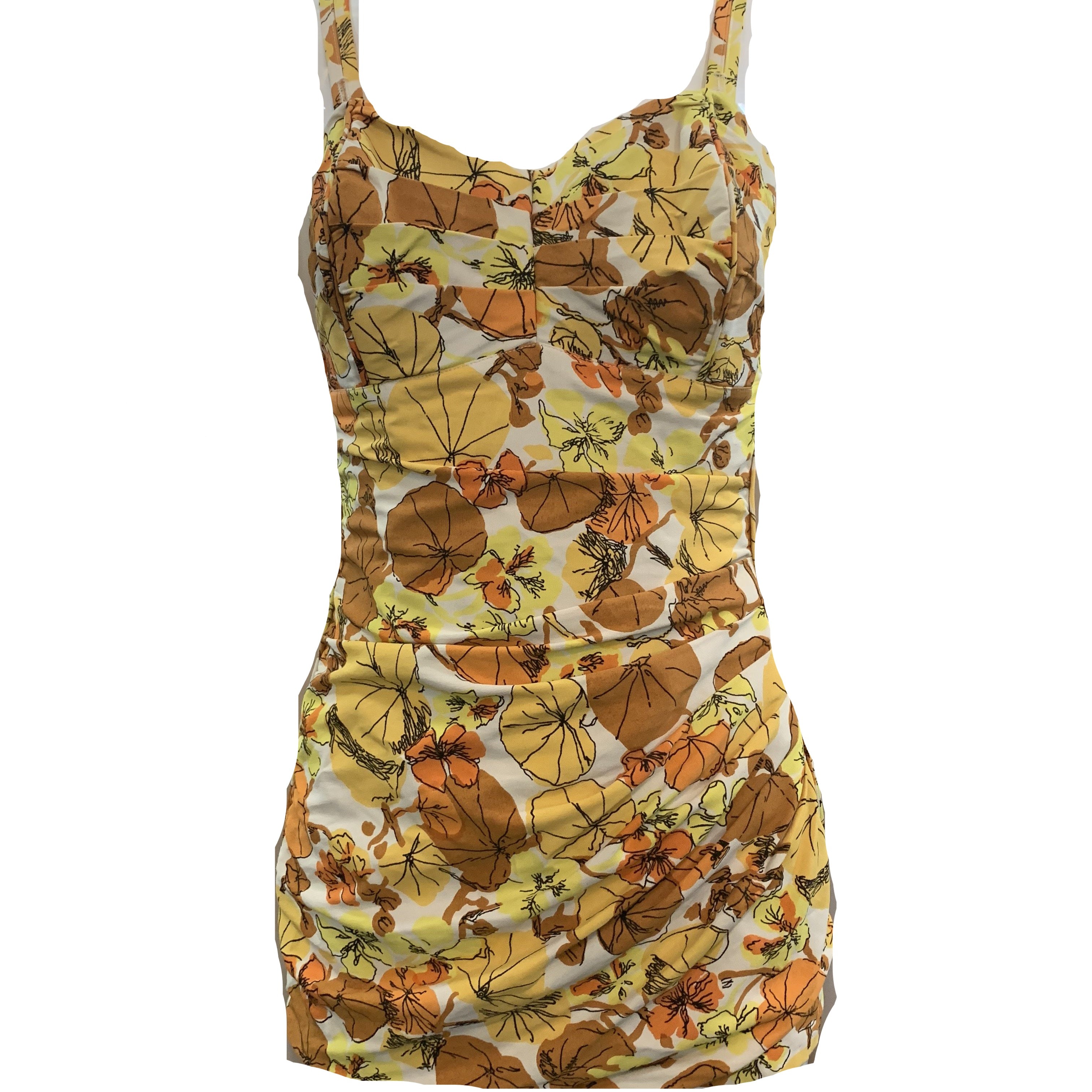 Roxanne 50s Swimsuit in Autumnal Floral Tones  FRONT 1 of 5