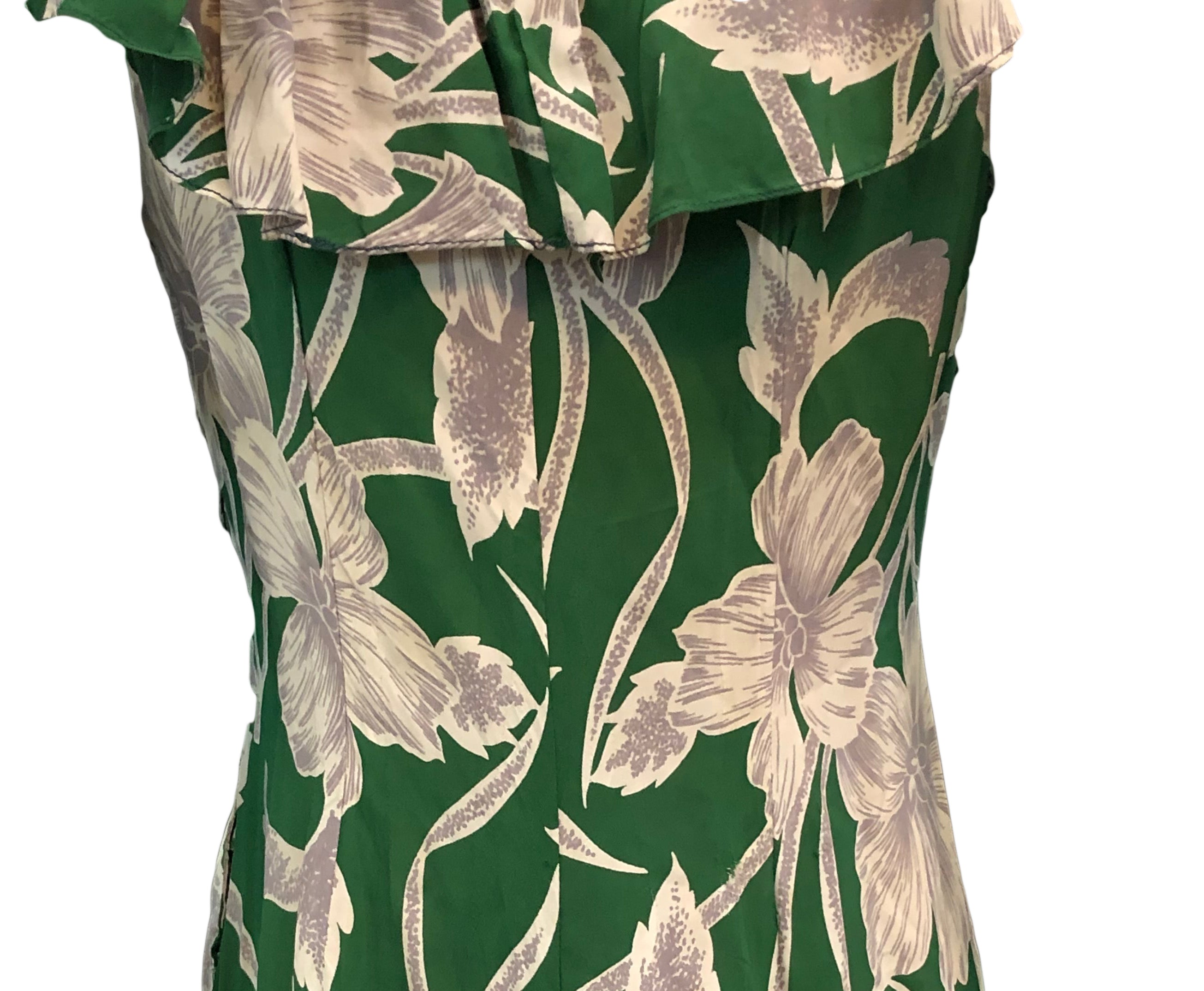 1940's Green Rayon Print Hawaiian Holoku Dress THE WAY WE WORE 1940's Green Rayon Print Hawaiian Holoku Dress THE WAY WE WORE