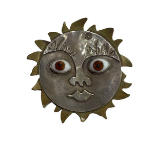 Mystery Crazy Eyes Sun Brooch FRONT  1 of 3