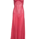 30s Bubblegum Pink Chiffon Gown DRESS FRONT 2 of 5