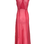 30s Bubblegum Pink Chiffon Gown DRESS BACK 4 of 5