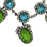 Kennth Jay Lane Rare Blue and Green Stone Collar, real close up