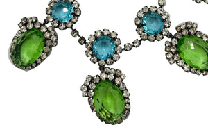 Kennth Jay Lane Rare Blue and Green Stone Collar, real close up