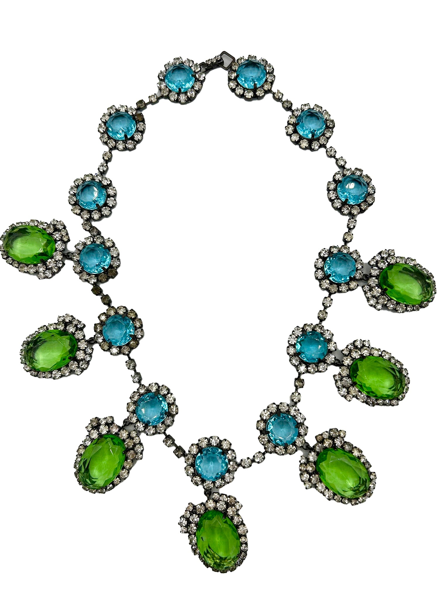 Kennth Jay Lane Rare Blue and Green Stone Collar