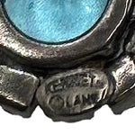 Kennth Jay Lane Rare Blue and Green Stone Collar, cartouche