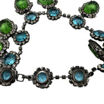 Kennth Jay Lane Rare Blue and Green Stone Collar, close up