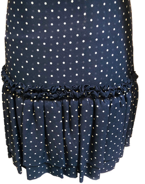 Galanos Attribution Dress Blue Silk Polka Dot Mini DETAIL 4 of 4