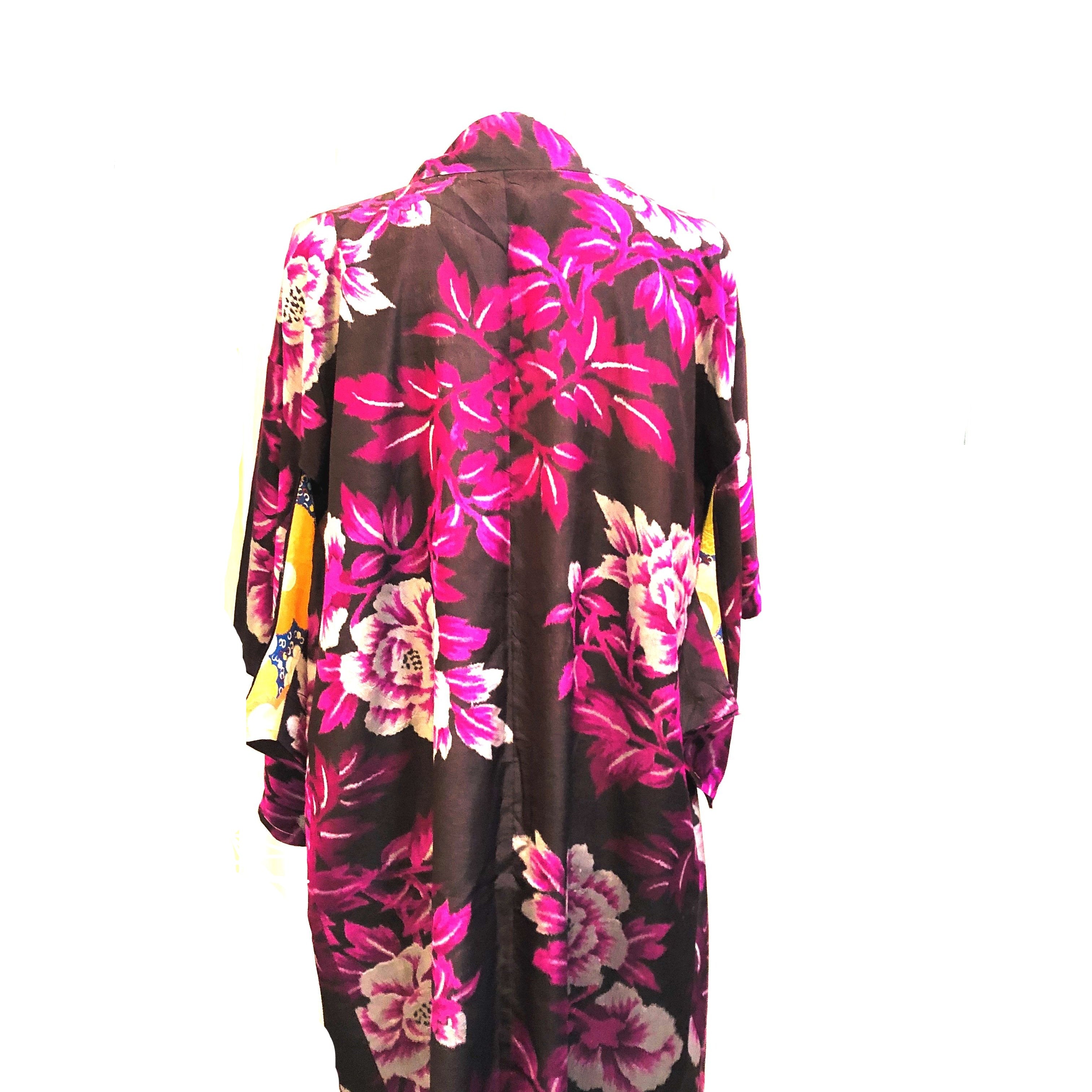 Purple Japanese Haori Floral Short Kimono BACK 2 of 3