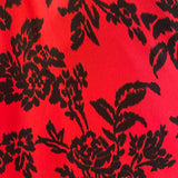 Christian Dior 80s Red and Black Silk Floral Wrap Blouse DETAIL 3 of 4