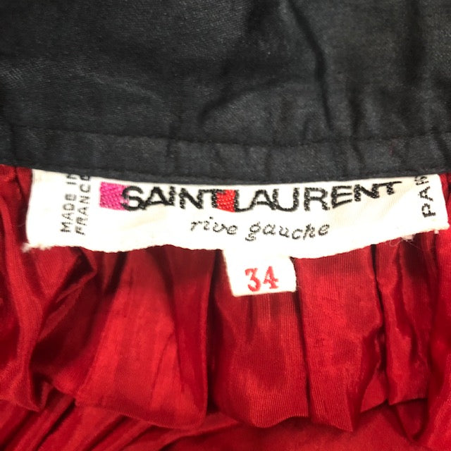 Saint Laurent Rive Gauche Layered Peasant skirt in Black and Red Floral  LABEL 4 of 4
