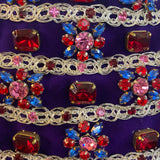 Malcolm Starr 60s Purple Velvet Jeweled Gown DETAIL 4 of 5