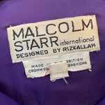 Malcolm Starr 60s Purple Velvet Jeweled Gown LABEL 5 of 5