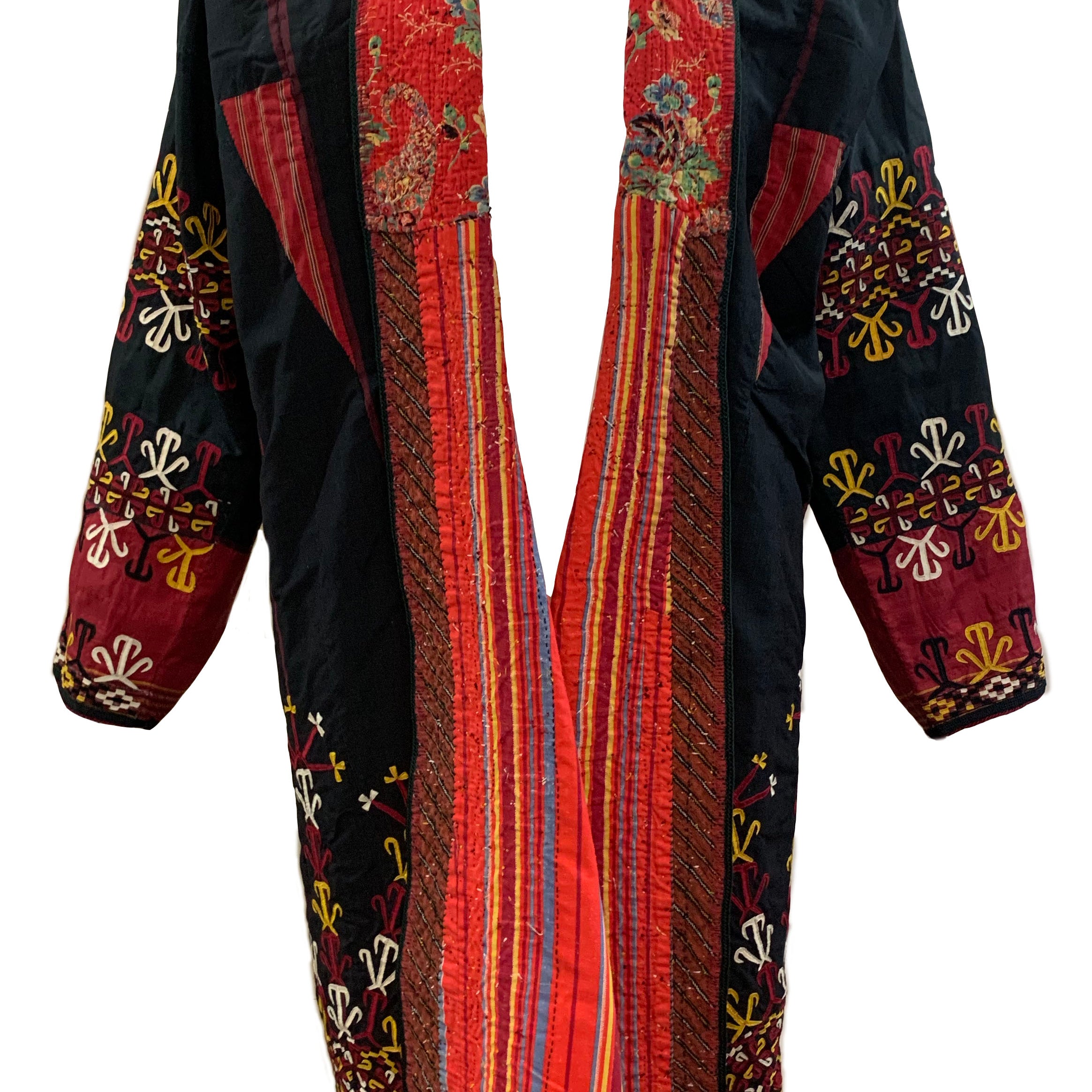 Mid 20th Century Hand Embroidered  Turkmenistan Chyrpy Coat FRONT 1 of 5