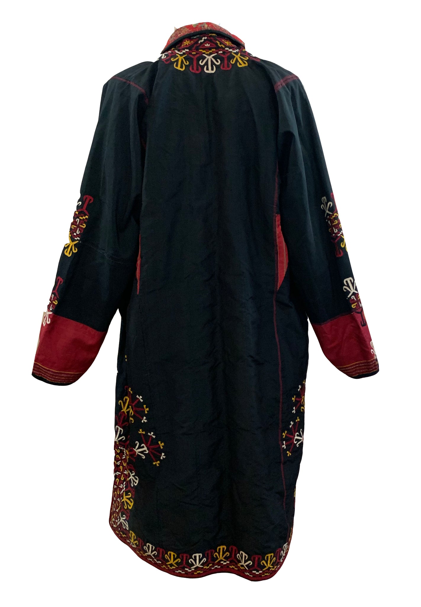Mid 20th Century Hand Embroidered  Turkmenistan Chyrpy Coat BACK 3 of 5