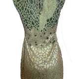 Lorena Sarbu Early 2000s Beaded Mint Green Mini Dress, back
